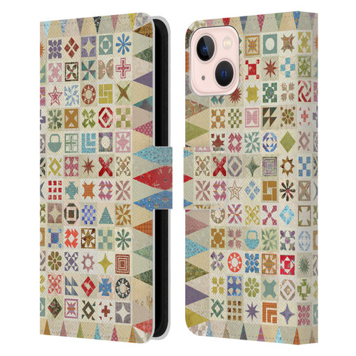 Rachel Caldwell Patterns Jane Leather Book Wallet Case Cover For Apple iPhone 13
