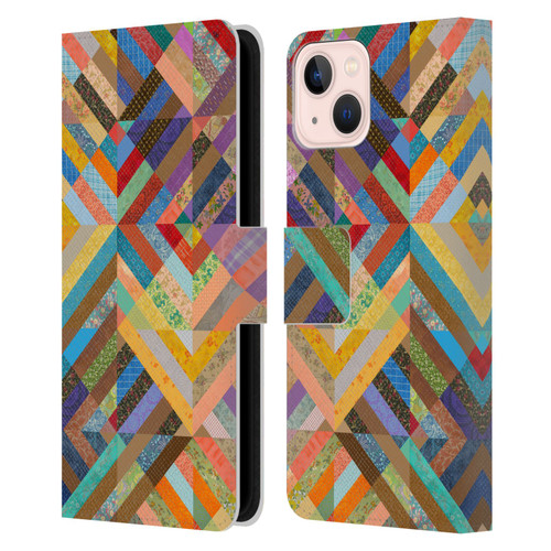 Rachel Caldwell Patterns Superst Leather Book Wallet Case Cover For Apple iPhone 13