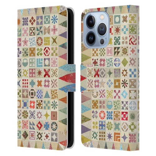 Rachel Caldwell Patterns Jane Leather Book Wallet Case Cover For Apple iPhone 13 Pro