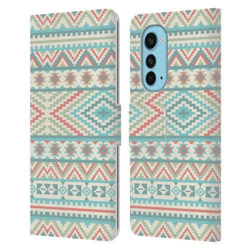 Rachel Caldwell Patterns Friendship Leather Book Wallet Case Cover For Motorola Edge (2022)