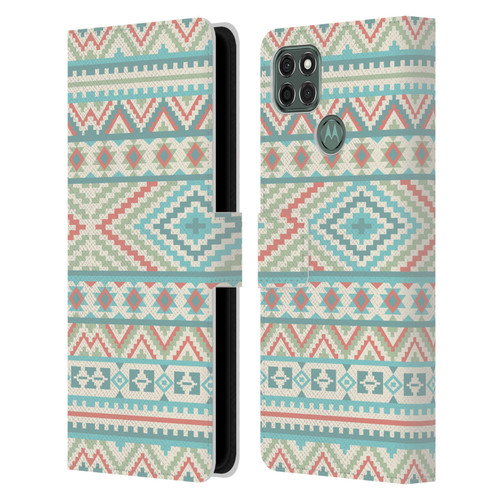 Rachel Caldwell Patterns Friendship Leather Book Wallet Case Cover For Motorola Moto G9 Power