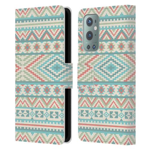 Rachel Caldwell Patterns Friendship Leather Book Wallet Case Cover For OnePlus 9