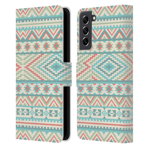 Rachel Caldwell Patterns Friendship Leather Book Wallet Case Cover For Samsung Galaxy S21 FE 5G