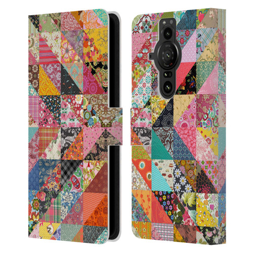 Rachel Caldwell Patterns Quilt Leather Book Wallet Case Cover For Sony Xperia Pro-I