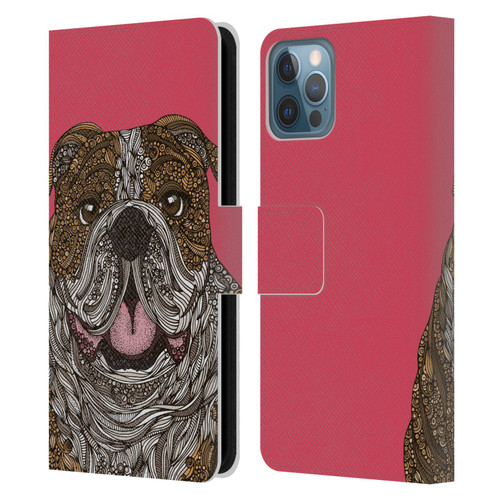 Valentina Dogs English Bulldog Leather Book Wallet Case Cover For Apple iPhone 12 / iPhone 12 Pro