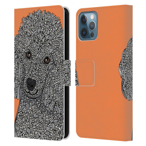 Valentina Dogs Poodle Leather Book Wallet Case Cover For Apple iPhone 12 / iPhone 12 Pro