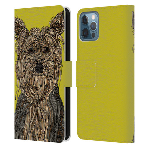 Valentina Dogs Yorkshire Terrier Leather Book Wallet Case Cover For Apple iPhone 12 / iPhone 12 Pro