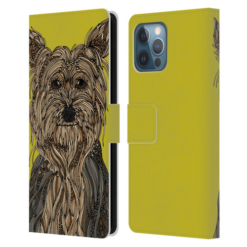 Valentina Dogs Yorkshire Terrier Leather Book Wallet Case Cover For Apple iPhone 12 Pro Max