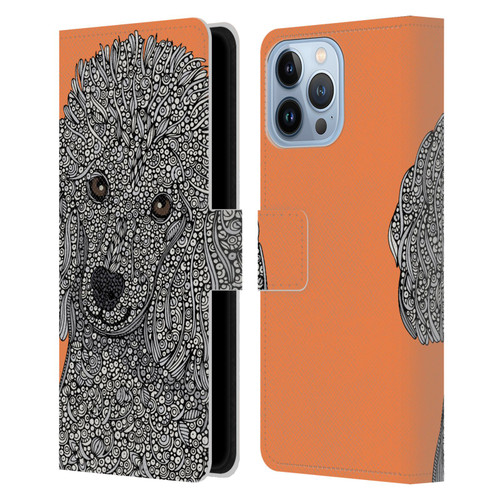 Valentina Dogs Poodle Leather Book Wallet Case Cover For Apple iPhone 13 Pro Max