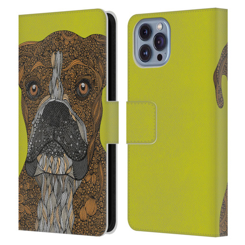 Valentina Dogs Boxer Leather Book Wallet Case Cover For Apple iPhone 14