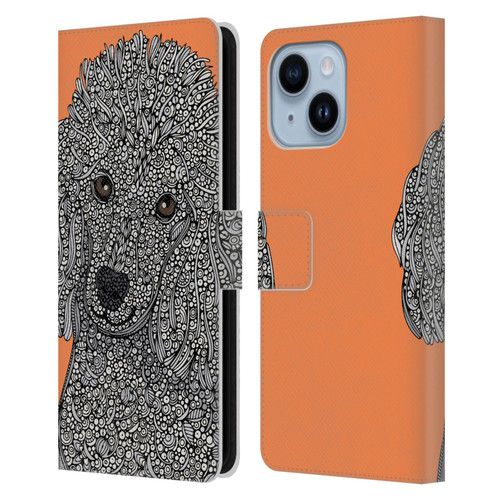 Valentina Dogs Poodle Leather Book Wallet Case Cover For Apple iPhone 14 Plus