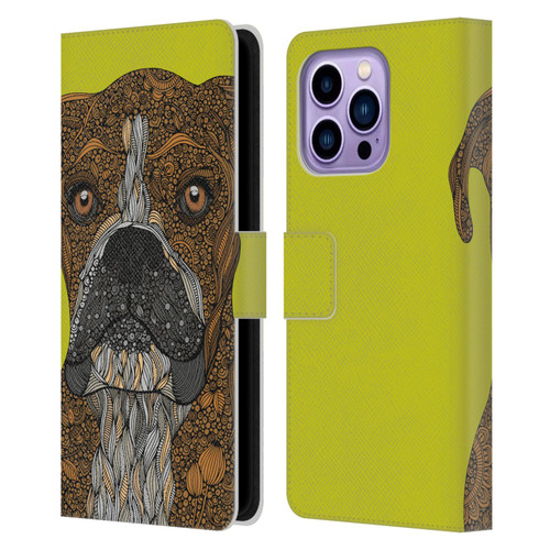 Valentina Dogs Boxer Leather Book Wallet Case Cover For Apple iPhone 14 Pro Max
