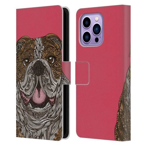 Valentina Dogs English Bulldog Leather Book Wallet Case Cover For Apple iPhone 14 Pro Max