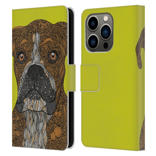 Valentina Dogs Boxer Leather Book Wallet Case Cover For Apple iPhone 14 Pro