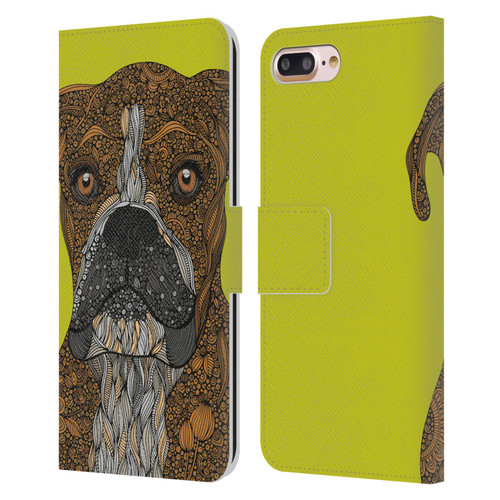 Valentina Dogs Boxer Leather Book Wallet Case Cover For Apple iPhone 7 Plus / iPhone 8 Plus