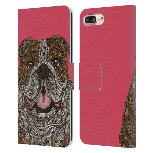 Valentina Dogs English Bulldog Leather Book Wallet Case Cover For Apple iPhone 7 Plus / iPhone 8 Plus