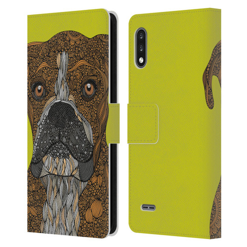 Valentina Dogs Boxer Leather Book Wallet Case Cover For LG K22