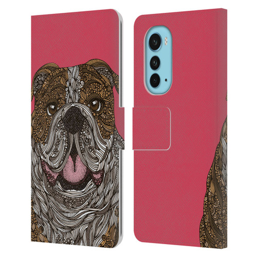 Valentina Dogs English Bulldog Leather Book Wallet Case Cover For Motorola Edge (2022)