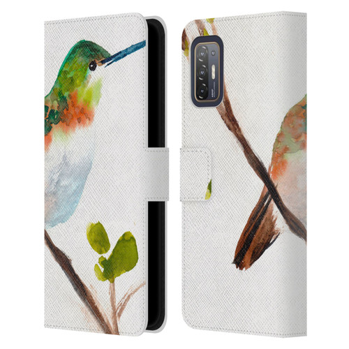Mai Autumn Birds Hummingbird Leather Book Wallet Case Cover For HTC Desire 21 Pro 5G
