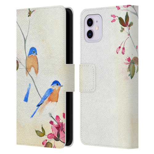 Mai Autumn Birds Blossoms Leather Book Wallet Case Cover For Apple iPhone 11