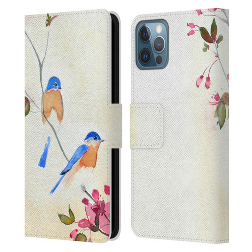Mai Autumn Birds Blossoms Leather Book Wallet Case Cover For Apple iPhone 12 / iPhone 12 Pro