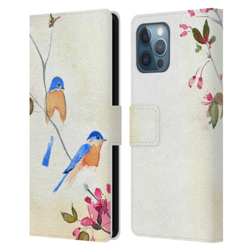 Mai Autumn Birds Blossoms Leather Book Wallet Case Cover For Apple iPhone 12 Pro Max