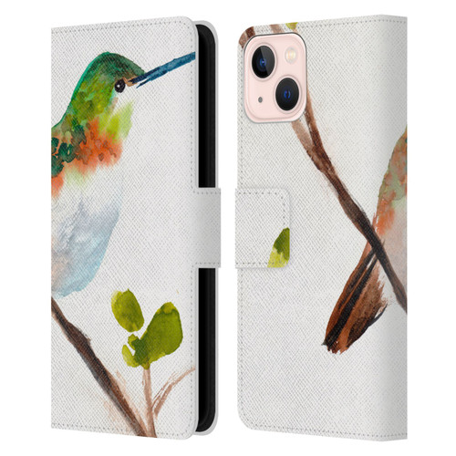 Mai Autumn Birds Hummingbird Leather Book Wallet Case Cover For Apple iPhone 13