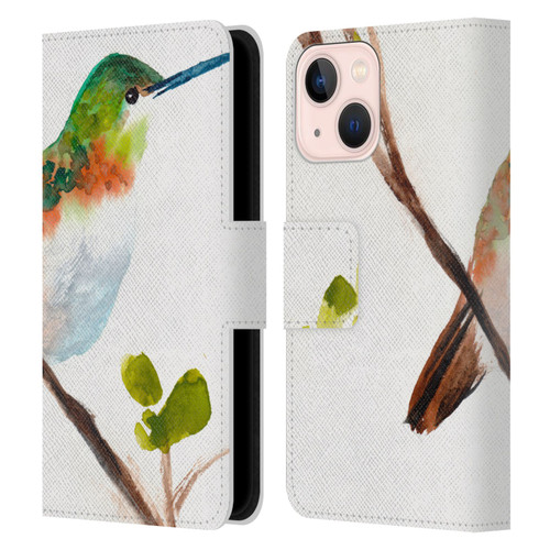 Mai Autumn Birds Hummingbird Leather Book Wallet Case Cover For Apple iPhone 13 Mini