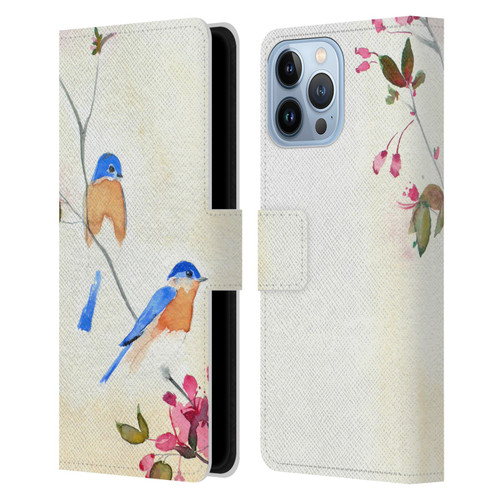 Mai Autumn Birds Blossoms Leather Book Wallet Case Cover For Apple iPhone 13 Pro Max