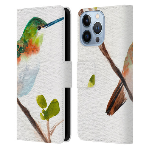 Mai Autumn Birds Hummingbird Leather Book Wallet Case Cover For Apple iPhone 13 Pro