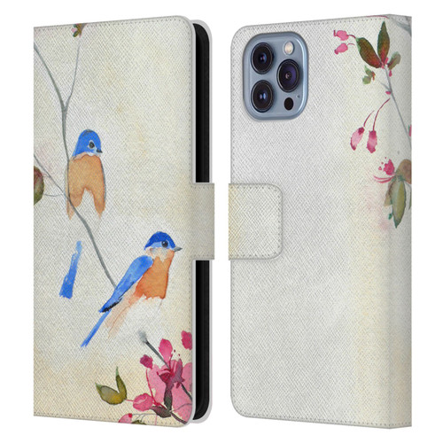 Mai Autumn Birds Blossoms Leather Book Wallet Case Cover For Apple iPhone 14
