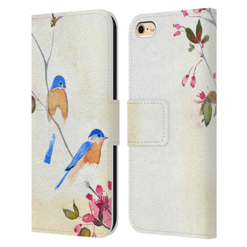 Mai Autumn Birds Blossoms Leather Book Wallet Case Cover For Apple iPhone 6 / iPhone 6s