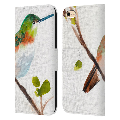 Mai Autumn Birds Hummingbird Leather Book Wallet Case Cover For Apple iPhone 6 / iPhone 6s