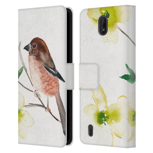 Mai Autumn Birds Dogwood Branch Leather Book Wallet Case Cover For Nokia C01 Plus/C1 2nd Edition