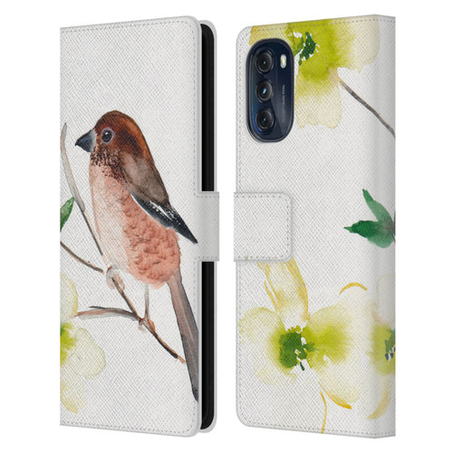 Mai Autumn Birds Dogwood Branch Leather Book Wallet Case Cover For Motorola Moto G (2022)
