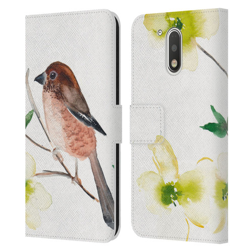Mai Autumn Birds Dogwood Branch Leather Book Wallet Case Cover For Motorola Moto G41