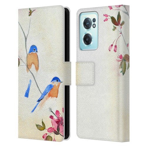 Mai Autumn Birds Blossoms Leather Book Wallet Case Cover For OnePlus Nord CE 2 5G