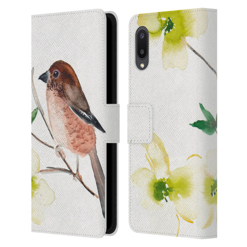 Mai Autumn Birds Dogwood Branch Leather Book Wallet Case Cover For Samsung Galaxy A02/M02 (2021)