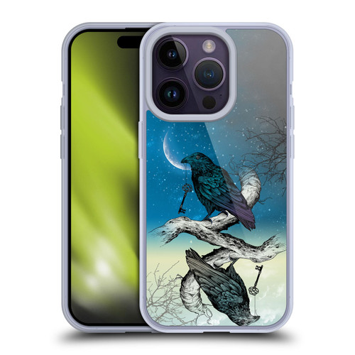 Rachel Caldwell Animals 3 Raven Soft Gel Case for Apple iPhone 14 Pro