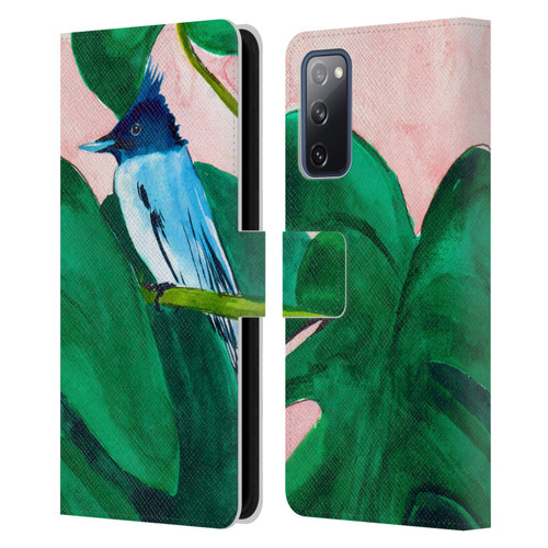 Mai Autumn Birds Monstera Plant Leather Book Wallet Case Cover For Samsung Galaxy S20 FE / 5G