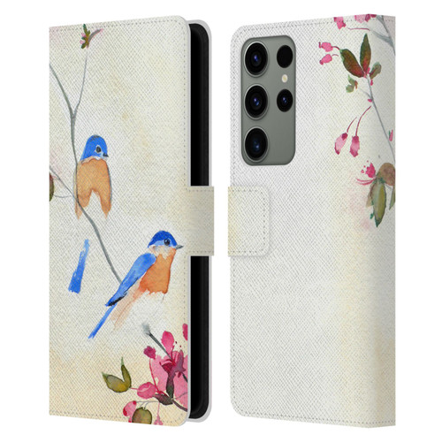 Mai Autumn Birds Blossoms Leather Book Wallet Case Cover For Samsung Galaxy S23 Ultra 5G