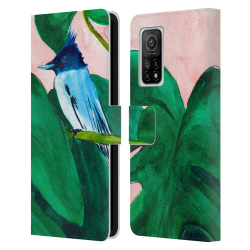 Mai Autumn Birds Monstera Plant Leather Book Wallet Case Cover For Xiaomi Mi 10T 5G