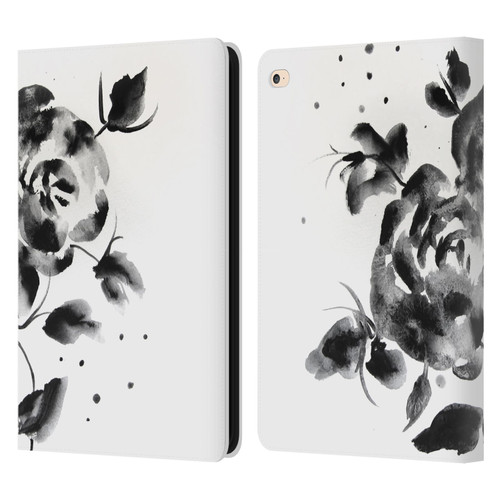 Mai Autumn Floral Blooms Black Beauty Leather Book Wallet Case Cover For Apple iPad Air 2 (2014)