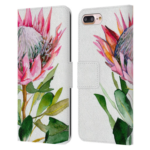 Mai Autumn Floral Blooms Protea Leather Book Wallet Case Cover For Apple iPhone 7 Plus / iPhone 8 Plus