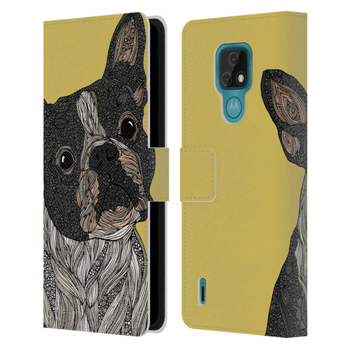 Valentina Dogs French Bulldog Leather Book Wallet Case Cover For Motorola Moto E7