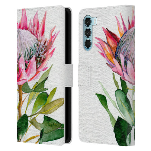 Mai Autumn Floral Blooms Protea Leather Book Wallet Case Cover For Motorola Edge S30 / Moto G200 5G