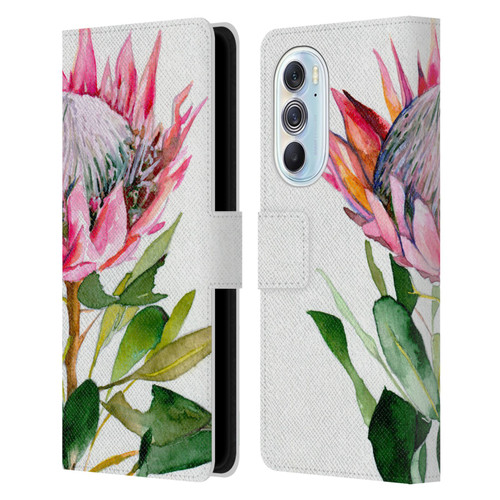 Mai Autumn Floral Blooms Protea Leather Book Wallet Case Cover For Motorola Edge X30
