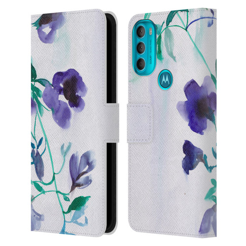 Mai Autumn Floral Blooms Moon Drops Leather Book Wallet Case Cover For Motorola Moto G71 5G