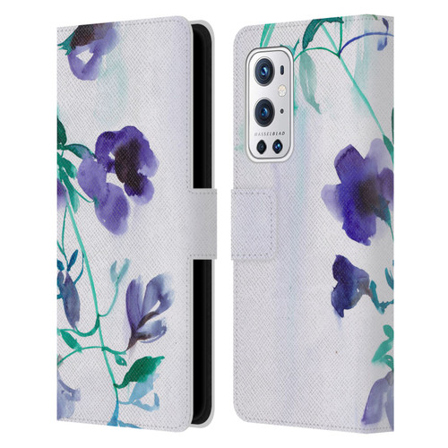 Mai Autumn Floral Blooms Moon Drops Leather Book Wallet Case Cover For OnePlus 9 Pro
