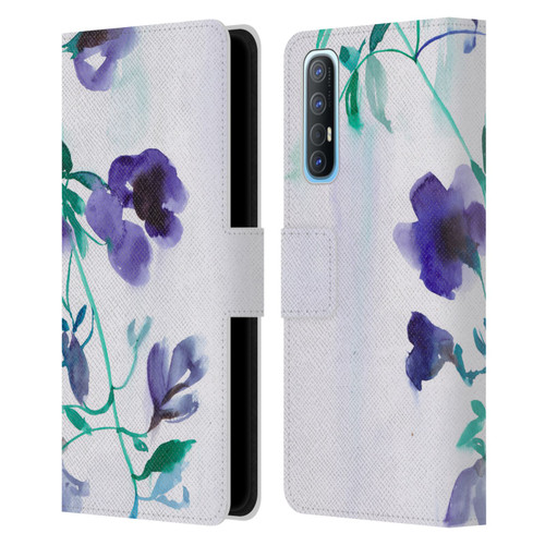 Mai Autumn Floral Blooms Moon Drops Leather Book Wallet Case Cover For OPPO Find X2 Neo 5G